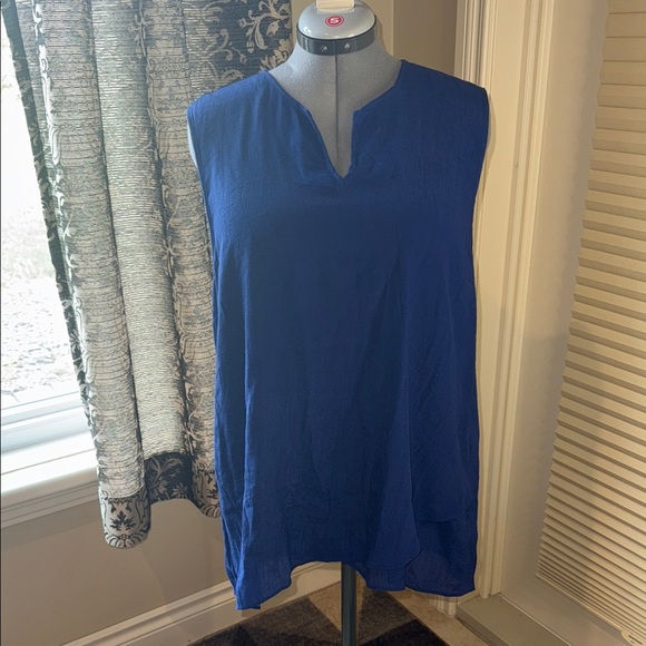 Cristina B Top Blue Sleeveless Women's Size XXL - Picture 1 of 9